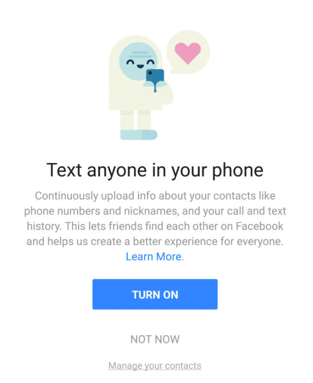 Facebook Denies to Collect Call History and SMS Data from Phones